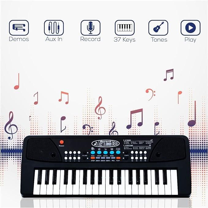 Piano Keyboard Toy with Microphone, Sound Recording